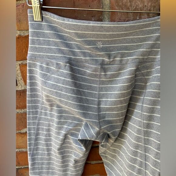 Athleta Heather Gray Stripe High Rise Churatanga Leggings - Picture 3 of 9